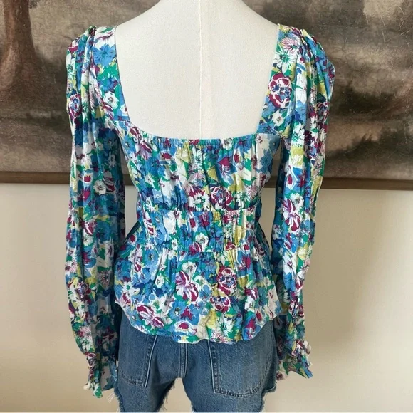SO Floral Blue Blouse - Picture 3 of 5